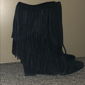 Fringe Black Boots